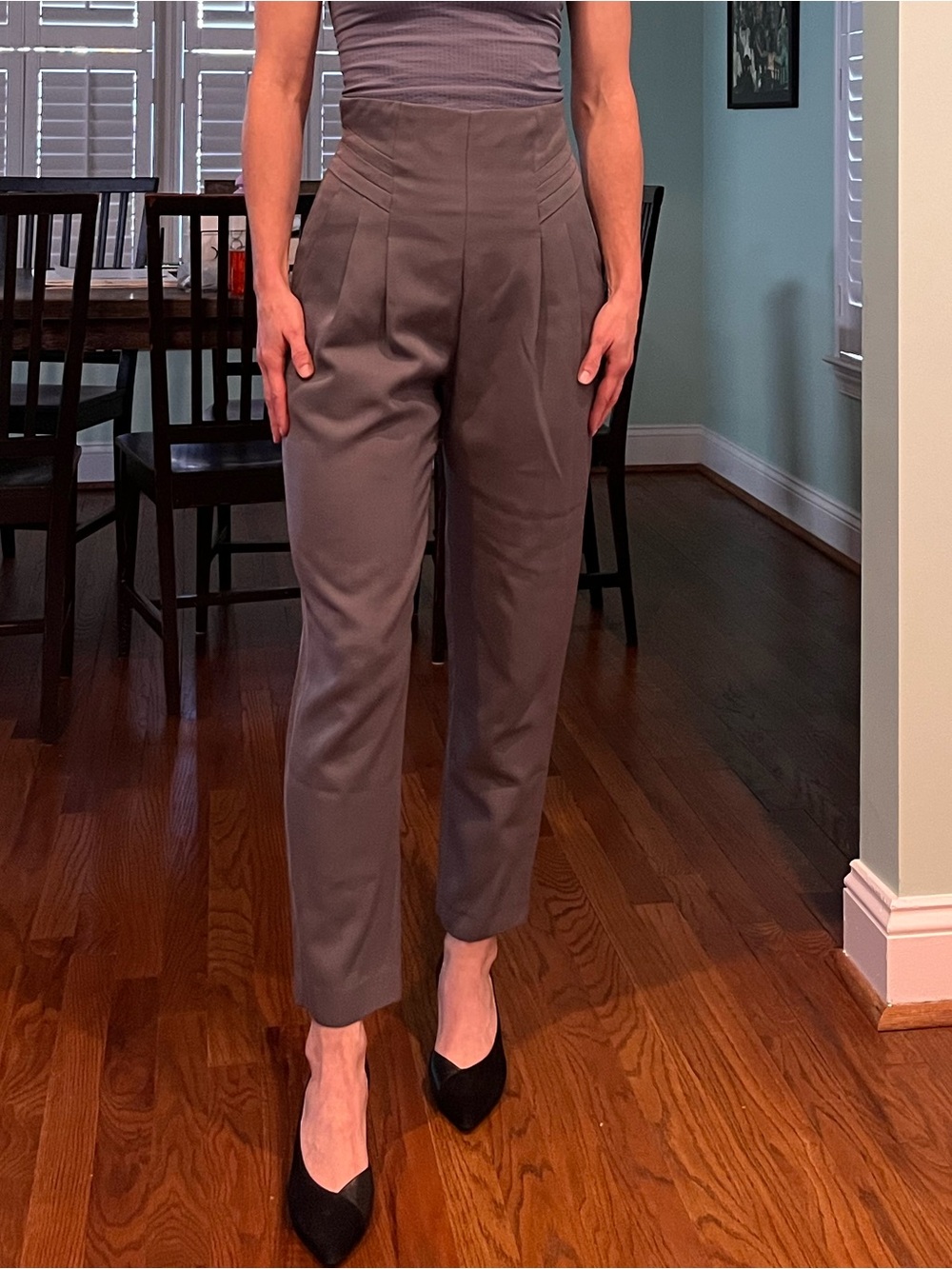 Gray vintage super high-waist pants